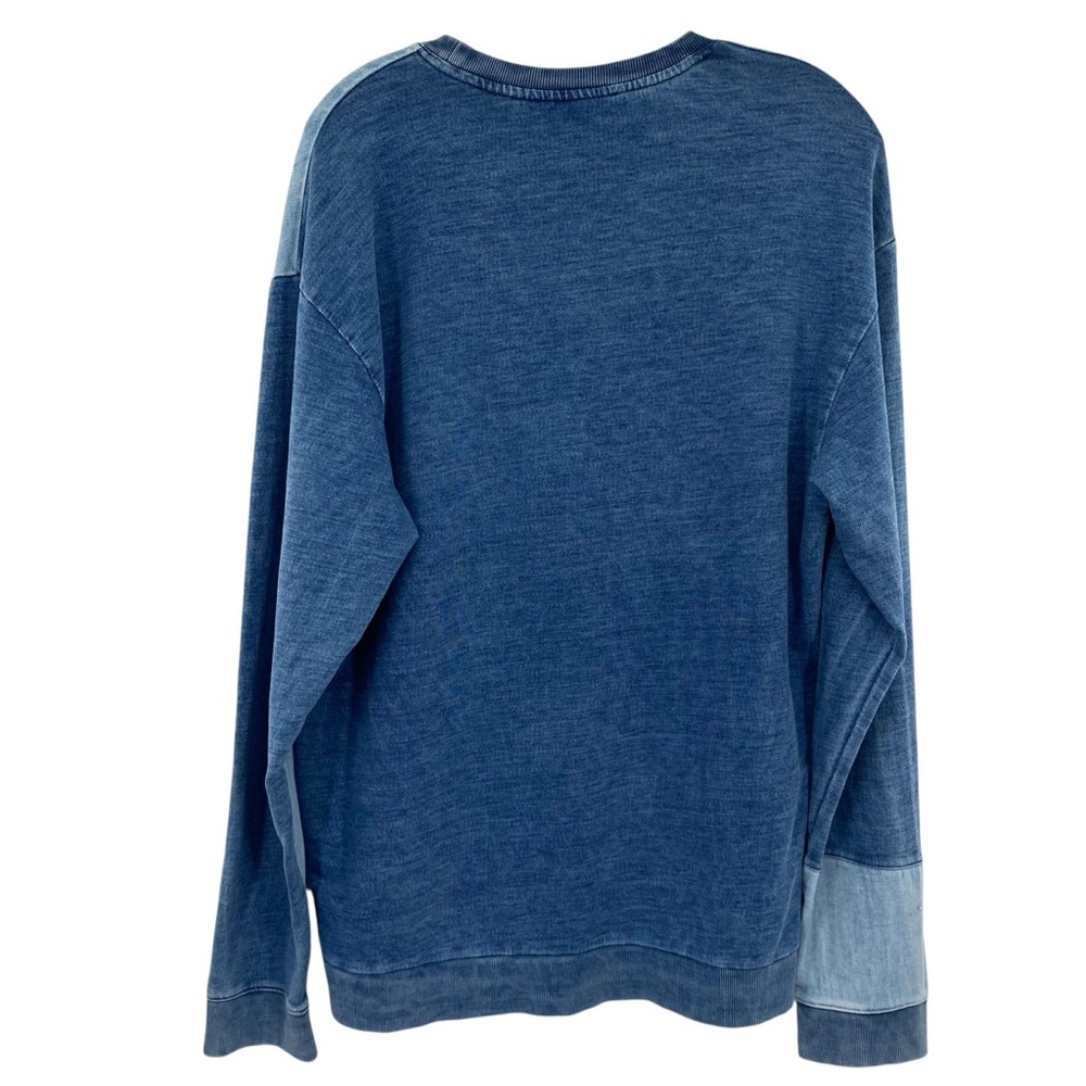 Topshop Denim Blue Patchwork Sweatshirt - Picture 7 of 9